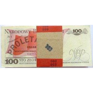 Polska, PRL, paczka bankowa 100 złotych 1988, seria TR