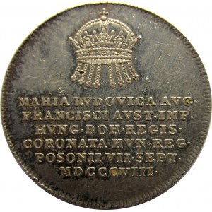 Austria, żeton koronacyjny Marii Ludwiki żony Franciszka II, 1808, srebro