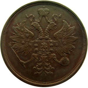 Rosja, Aleksander II, 3 kopiejki 1860 E.M., Jekaterinburg, bardzo ładne