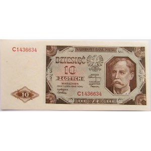 Polska, RP, 10 złotych 1948, seria C, stan I/I-