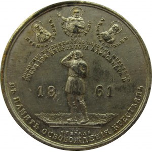 Rosja, Aleksander II, medal wybity na pamiątkę uwłaszczenia chłopów w 1861 roku