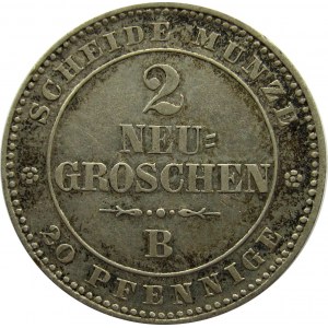 Niemcy, Saksonia, Johann, 2 nowe grosze 1863 B, Hannower