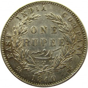 Indie/Wielka Brytania, Wiktoria, rupia 1840, Kalkuta