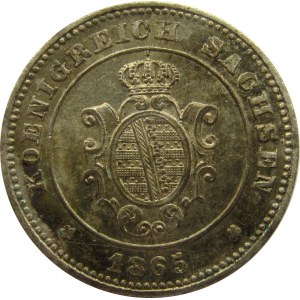 Niemcy, Saksonia, Johann, 1 nowy grosz 1865 B, Hannower