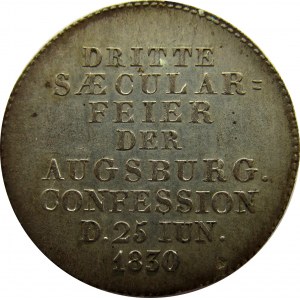 Niemcy, żeton wydany w 300-rocznicę Spowiedzi Augsburskiej, 1830