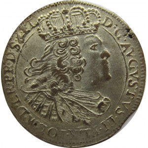 August III Sas, szóstak 1760 REOE, Gdańsk, mniejszy portret króla