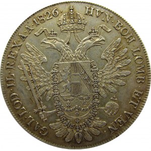 Austria, Franciszek I, 1 talar 1826 A, Wiedeń, ładny egzemplarz