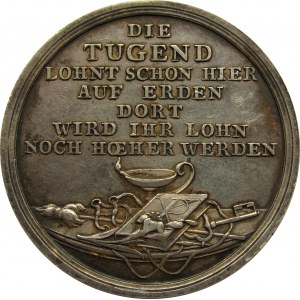Niemcy, Prusy, srebrny medal Cnota... ok. 1800 roku, sygnowany G. Loos