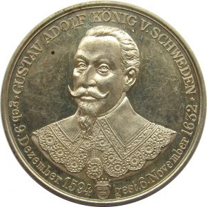 Szwecja, medal na 300 lecie urodzin Gustawa II Adolfa, srebro