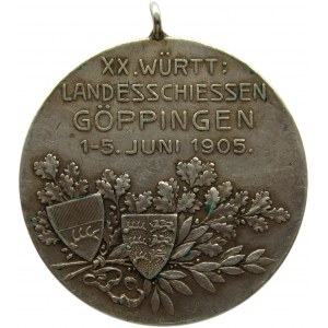 Niemcy, medal strzelca zawodów w Göppingen w 1905 roku, srebro 950