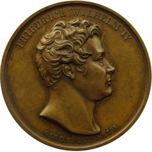 Niemcy, Prusy, Fryderyk Wilhelm IV, medal koronacyjny 1840, syg. Loos