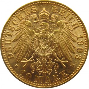 Niemcy, Saksonia, Georg, 10 marek 1903 E, Muldenhütten, rzadkie