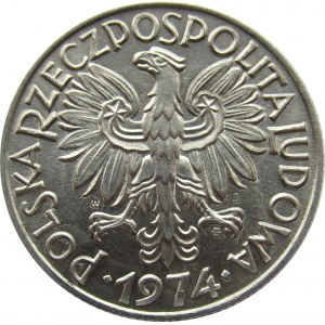 Polska, PRL, Rybak, 5 złotych 1974, UNC