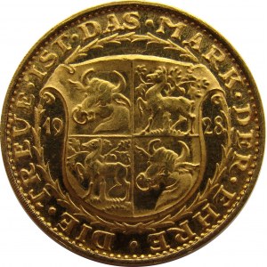 Niemcy, Republika Weimarska, Paul von Hindenburg, medal 1928, złoto