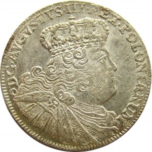 August III Sas, ort (18 groszy) 1756 E.C., UNC