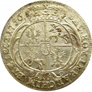 August III Sas, ort (18 groszy) 1756 E.C., UNC