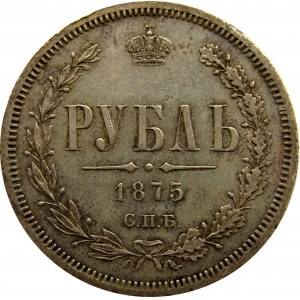 Rosja, Aleksander II, rubel 1875 HI, Petersburg, rzadki rocznik