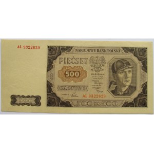 Polska, RP, 500 złotych 1948, seria AL, stan I/I-