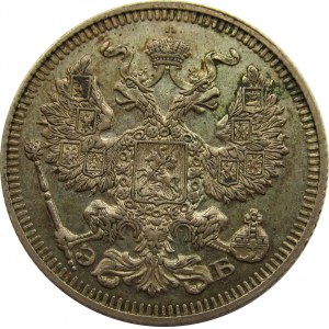 Rosja, Mikołaj II, 20 kopiejek 1913 EB!!, Petersburg, bardzo rzadkie R2!