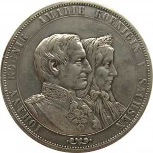 Niemcy, Saksonia, Johann i Amelia, 2 talary 1872 B, Hanower, ładne