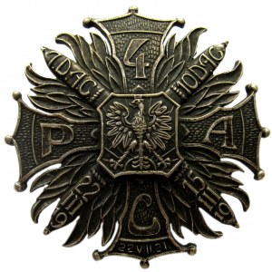 Polska, II RP, odznaka żołnierska 4 Pułku Artylerii Ciężkiej Łódź, wyk. B. Grabski Łódź