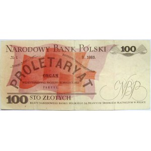 Polska, PRL, 100 złotych 1982, seria KD destrukt bez nadruku głównego