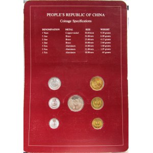 Chiny, CHRL, set monet 1981-1982 wybitych stemplem lustrzanym