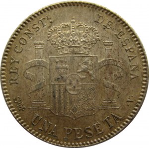 Hiszpania, Alfonso XIII, 1 peseta 1900, Madryt, PIĘKNA