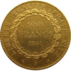 Francja, III Republika, 100 franków 1881, Paryż, rzadkie