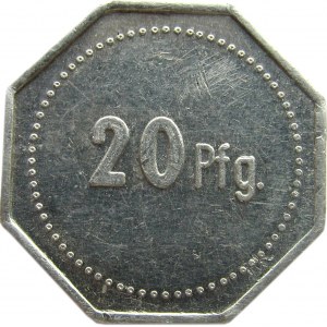 Niemcy Międzywojenne, żeton 20 pfennig, Kantine Becker, aluminium