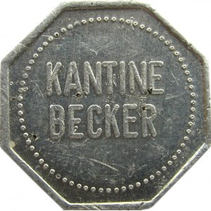 Niemcy Międzywojenne, żeton 20 pfennig, Kantine Becker, aluminium