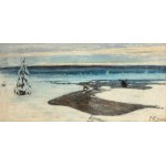 Julian FAŁAT (1853 - 1929), Zimowy wschód słońca na Polesiu, 1900