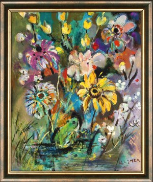 Ludwik KLIMEK (1912-1992), Pejzaż z zieloną żabą