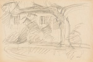 Wojciech WEISS (1875-1950), Stary orzech przy domu w Kalwarii, 1916
