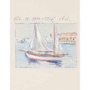 Soter August JAXA-MAŁACHOWSKI (1867-1952), Łodzie w porcie w Gdyni, 1934