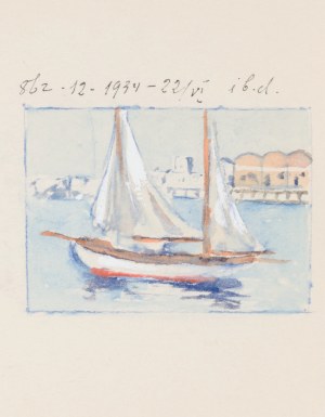 Soter August JAXA-MAŁACHOWSKI (1867-1952), Łodzie w porcie w Gdyni, 1934