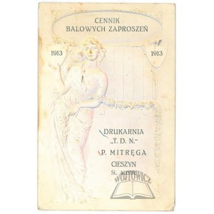 CENNIK Balowych Zaproszeń 1913.