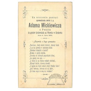 (MICKIEWICZ, druczek na okoliczność sprowadzenia zwłok Poety z Paryża).