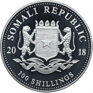 Somalia, 100 szylingów 2018 Zwierzęta Afryki - Słoń