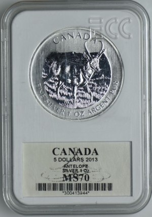 Canada, $5 2013 Canada's Wildlife - American Forkbeard, GCN MS70