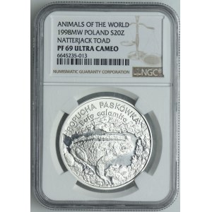 20 złotych 1998 Ropucha, NGC PF69