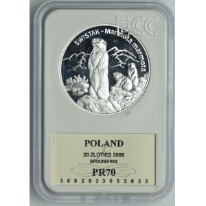 III RP, 20 złotych 2006 Świstak, GCN PR70