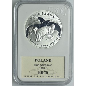 III RP, 20 złotych 2007 Foka Szara, GCN PR70