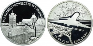 Third Republic set, 20 zloty 2007 Medieval City in Torun, 2011 Smolensk (2pcs).