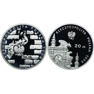 Zestaw III RP, 20 złotych 2008 Kazimierz Dolny, Powstanie w Gettcie Warszawskim (2szt.)