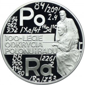 III RP, 20 złotych 1998, 100-lecie odkrycia Polonu i Radu