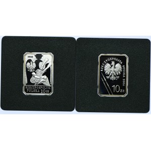 Zestaw III RP, 10 złotych 2006 Jeździec Piastowski, 2010 Szwoleżer gwardii cesarza Napoleona I (2szt.)