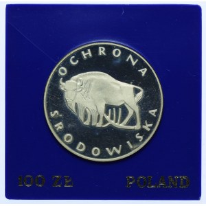 PRL, 100 złotych 1977 Ochrona Środowiska - Żubr