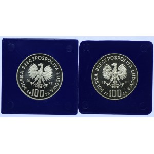 PRL, zestaw 100 złotych 1977 Władysław Reymont, 1978 Adam Mickiewicz (2szt.)