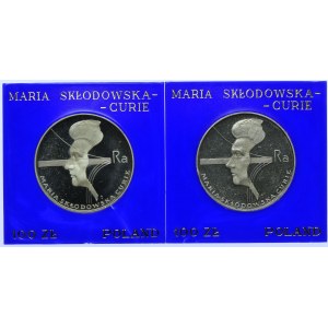 Zestaw PRL, 100 złotych 1974 Maria Skłodowska Curie (2szt.)